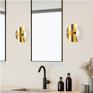 Modern Dekoratif Tekli Duvar Aplik Krem, Metal Sıvama Aydınlatma EGER-MR-840