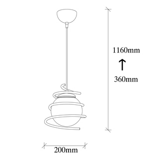 Camlı Tekli Sarkıt Pütürlü Siyah Elegance-706-1