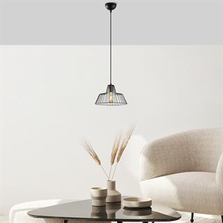 Hakcu Tekli Tel Sarkıt Avize Siyah, Modern Dekoratif Metal Lamba HAKCU-11940