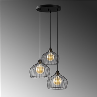 Tel 3Lü Tepsi Sarkıt Pütürlü Siyah Bek-11375