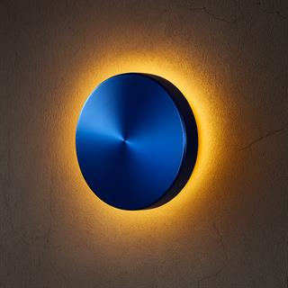 Aura Ledli Metal Sıvama Tekli Duvar Aplik Çap 12 cm,Metalik Mavi,Ambiyans Aydınlatma AURA-15520-S