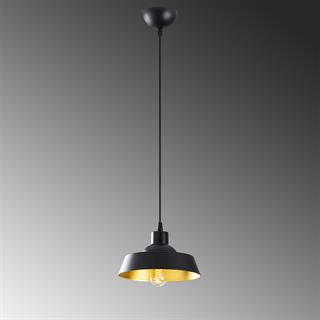 Retro Tekli Sarkıt Avize Siyah, Dekoratif Metal Sıvama Başlık Lamba EFESIVAMA-189BLACK-1