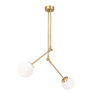 Camlı 2Li Avize Parlak Gold Cambaz-3452