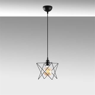 Bakkas Tekli Tel Sarkıt Avize Siyah, Modern Dekoratif Metal Lamba BAKKAS-NUS-6616