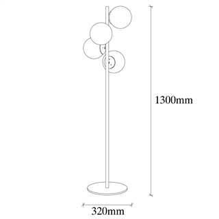 Camlı 4Lü Lambader Parlak Gold Faze-Nt-116