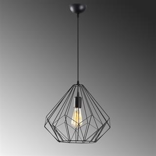 Diamond Tekli Tel Sarkıt Avize Siyah, Modern Dekoratif Metal Lamba DIAMOND-L-703