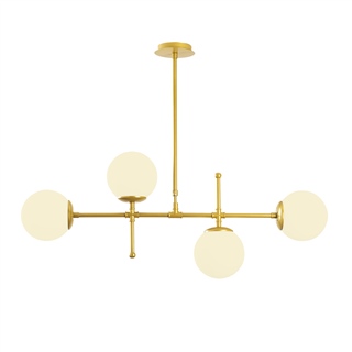 Camlı 4Lü Avize Mat Gold Mudonı-Mr-951