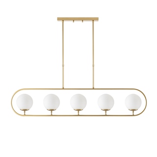 Camlı 5Li Avize Parlak Gold Jewel-10620