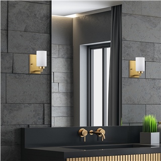 Camlı Tekli Aplik Parlak Gold Hanıa-13175