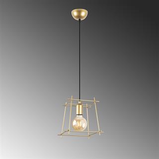 Coman Tekli Tel Sarkıt Avize Parlak Gold, Modern Dekoratif Metal Lamba COMAN-11271