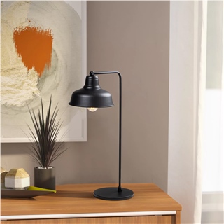 Metal Sıvama Tekli Masa Lambası Pütürlü Siyah Mematı-181Black-Ml