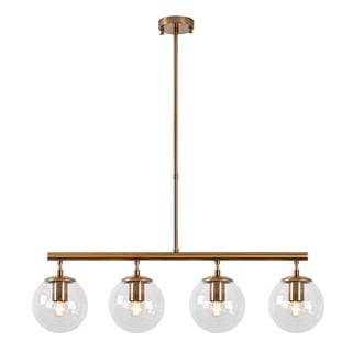 Camlı 4Lü Avize Parlak Gold Fazlı-10440