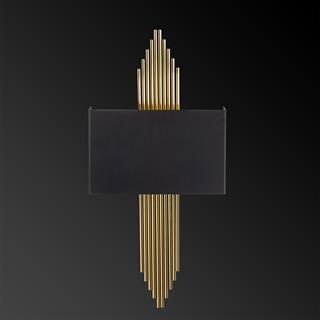 Mızrak Dekoratif Metal Borulu Tekli Aplik Siyah Gold Gövde, Rustik Ambiyans Duvar Lambası MIZRAK-612