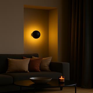 Fungal Modern Metal Sıvama Tekli Duvar Aplik Siyah Çap 16cm,Minimalist Dekor Aydınlatma FUNGAL13361A
