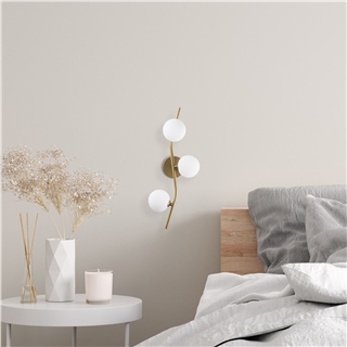 Camlı 3Lü Aplik Parlak Gold Domıno-7147