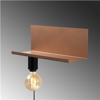 Metal Tekli Raf Aplik Mat Bakır Rafaplık-40-501-Copper