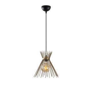 Kirpi Tekli Tel Sarkıt Avize Parlak Gold, Dekoratif Metal Tavan Aydınlatma KIRPI-3082