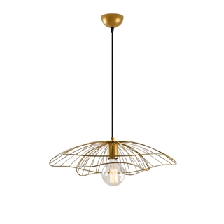 Mantar Tekli Tel Sarkıt Avize Mat Gold, Sarkıt Lamba Aydınlatma MANTAR-6502