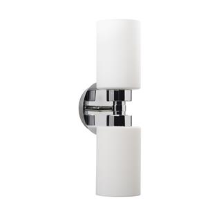 Balcova Modern İkili Cam Aplik Krom, Dekoratif Duvar Lambası BALCOVA-N-347