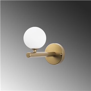 Camlı Tekli Aplik Parlak Gold Domıno-11034