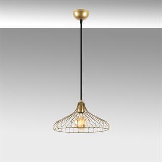 Depay Tekli Tel Sarkıt Avize Parlak Gold, Modern Dekoratif Metal Lamba DEPAY-11251