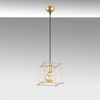 Coman Tekli Tel Sarkıt Avize Parlak Gold, Modern Dekoratif Metal Lamba COMAN-11271