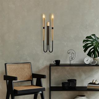 Lumi 2Li Metal Başlık Retro Aplik Siyah, Modern Duvar Lambası LUMI-15151