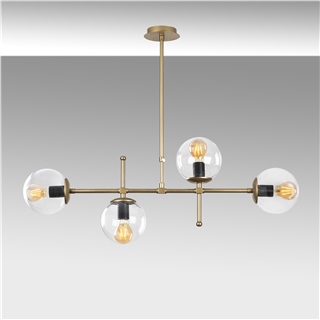 Camlı 4Lü Avize Parlak Gold Mudonı-Mr-951-2