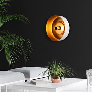 Vesta Modern Metal Sıvama Başlıklı Tekli Aplik Beyaz, Minimalist Duvar Lambası VESTA-15073