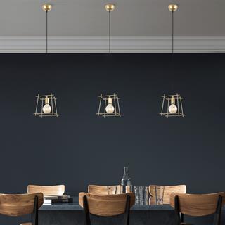 Coman Tekli Tel Sarkıt Avize Parlak Gold, Modern Dekoratif Metal Lamba COMAN-11271