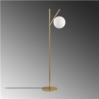 Camlı Tekli Lambader Parlak Gold Fork-13028