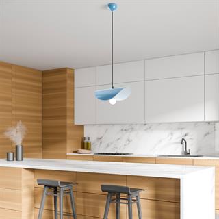 Retro Tekli Sarkıt Avize Mavi, Dekoratif Metal Sıvama Başlık Lamba EGER-MR-830-LIGHTBLUE