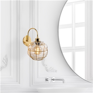 Camlı Tekli Aplik Gold Kaplama Safderun-402