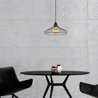 Depay Tekli Tel Sarkıt Avize Siyah, Modern Dekoratif Metal Lamba DEPAY-11250
