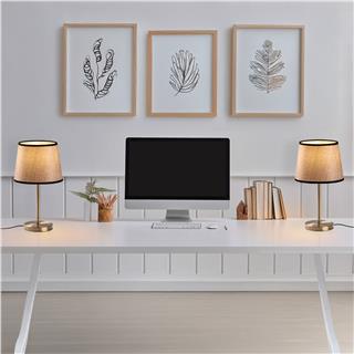 Abajur Başlıklı Tekli Masa Lambası Eskitme Abajur-5102-Set