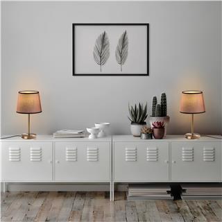 Abajur Başlıklı Tekli Masa Lambası Eskitme Abajur-5103-Set