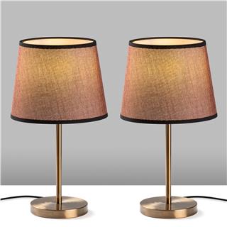 Abajur Başlıklı Tekli Masa Lambası Eskitme Abajur-5103-Set