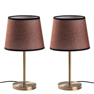 Abajur Başlıklı Tekli Masa Lambası Eskitme Abajur-5103-Set