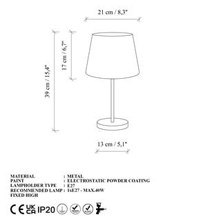 Abajur Başlıklı Tekli Masa Lambası Eskitme Abajur-5104
