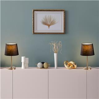 Abajur Başlıklı Masa Lambası Eskitme Abajur-5104-Set