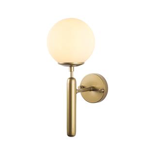 King Modern Tekli Beyaz Glop Cam Aplik Parlak Gold, Art Deko Dekoratif Duvar Aydınlatma KING-11458