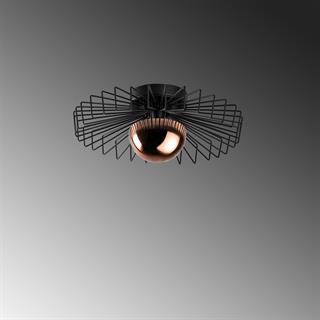 Tel Başlık Model Metal Plafönyer Avize Siyah, Dekoratif Tavan Aydınlatma KAYA-15221-M