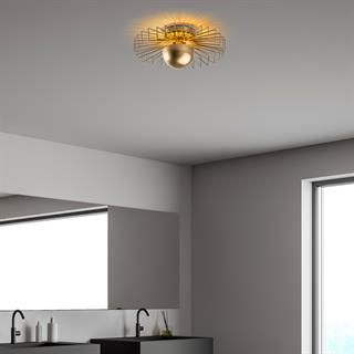 Tel Başlık Model Metal Plafönyer Avize Parlak Gold, Dekoratif Tavan Aydınlatma KAYA-15222-M