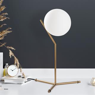 Luminar Modern Glop Cam Başlıklı Masa Lambası Dekoratif Aydınlatma Parlak Gold LUMINAR-14161