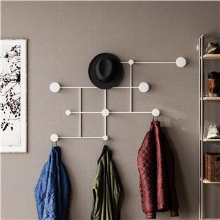Dekoratif Mat Beyaz Metal Duvar Askısı Modern Tasarım Antre Banyo Hol Portmanto Askılığı,AMT-001-B