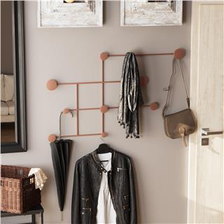 Mat Bakır Metal Duvar Askısı Dekoratif Modern Tasarım Antre Banyo Hol Portmanto Askılığı,AMT-001-C