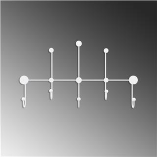 Dekoratif Mat Beyaz Metal Duvar Askısı Modern Tasarım Antre Banyo Hol Portmanto Askılığı,AMT-002-B
