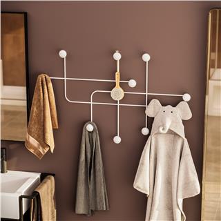 Dekoratif Mat Beyaz Metal Duvar Askısı Modern Tasarım Antre Banyo Hol Portmanto Askılığı,AMT-004-B