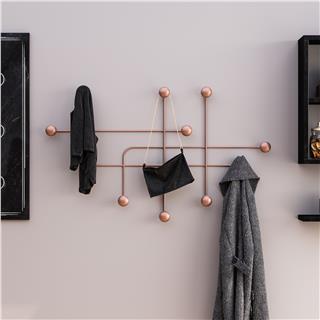 Mat Bakır Metal Duvar Askısı Dekoratif Modern Tasarım Antre Banyo Hol Portmanto Askılığı,AMT-004-C