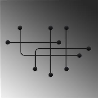 Mat Siyah,Dekoratif Metal Duvar Askısı Modern Tasarım Antre Banyo Hol Portmanto Askılığı,AMT-004